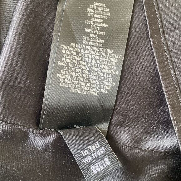 Ted Baker Wrenti Black Bodycon Long Sleeve Cocktail Dress w Exposed Back Zipper - Picture 12 of 13